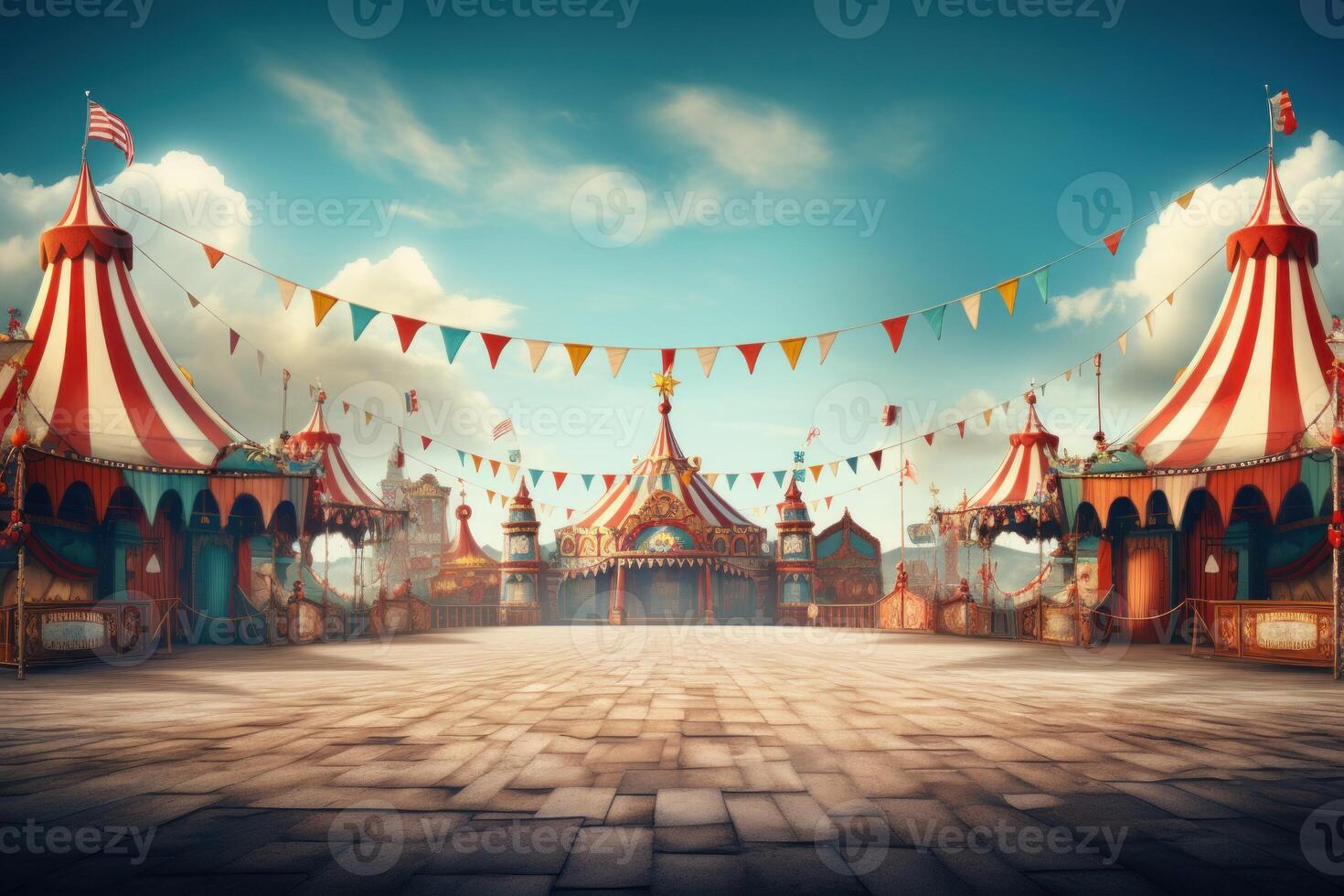 Empty circus tent. Generate Ai photo