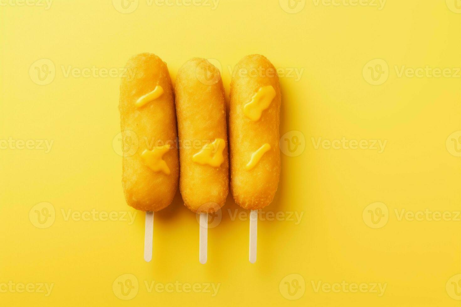 Colorful Corn dog banner. Generate Ai photo