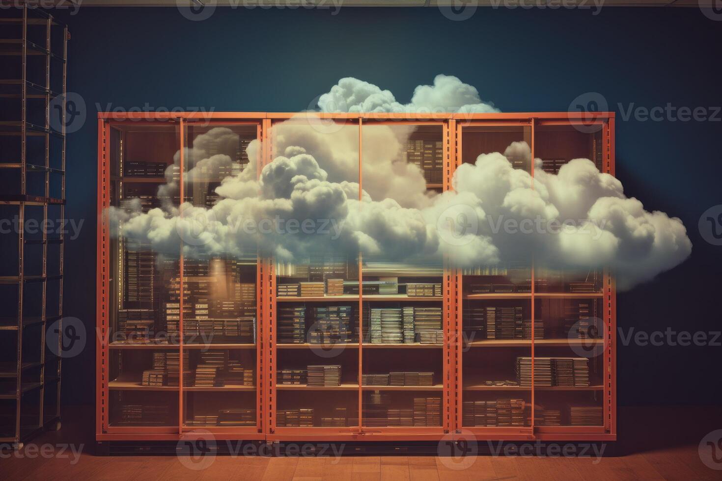 Cloud computing city. Generate Ai photo