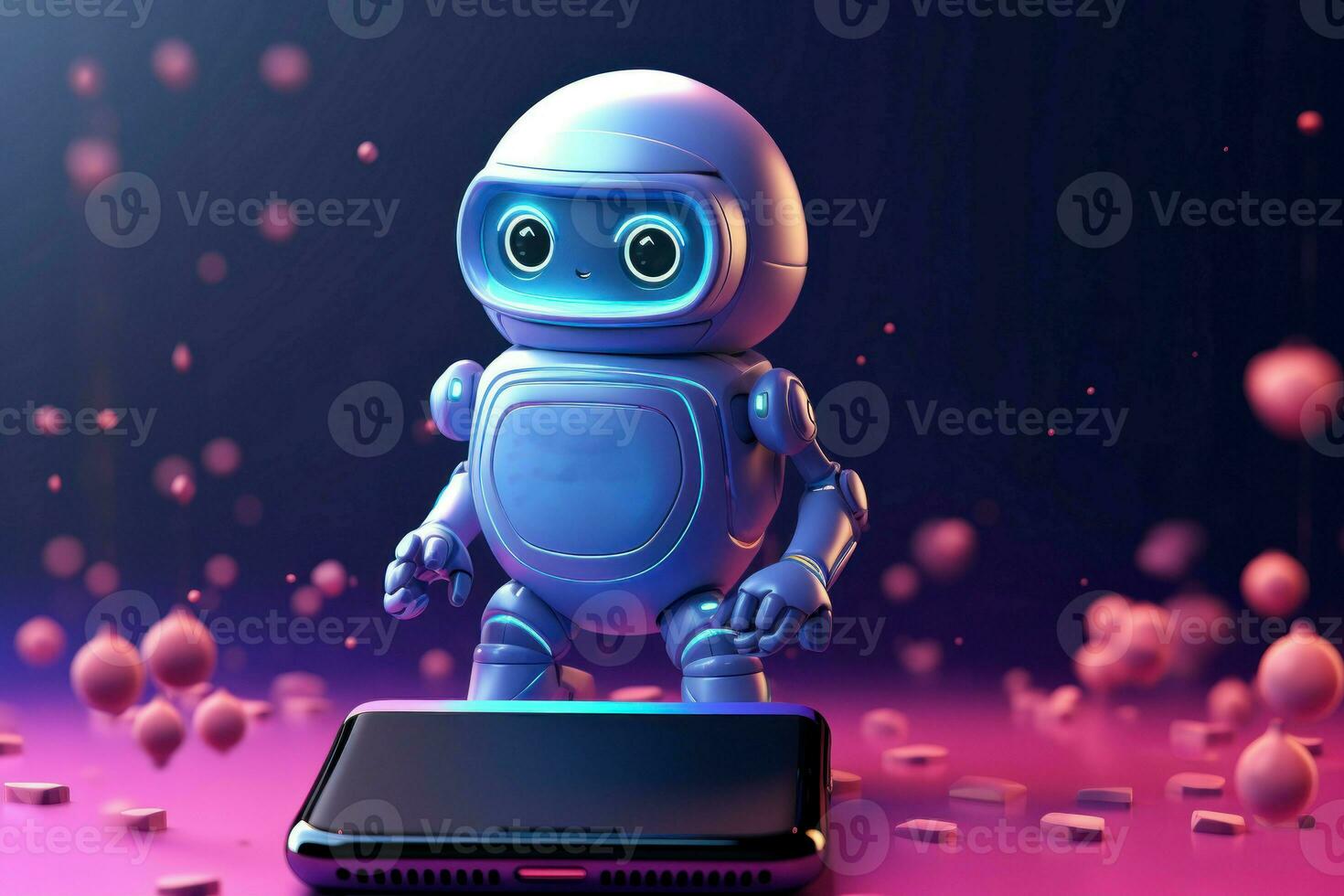 Chatbot robot banner. Generate Ai photo