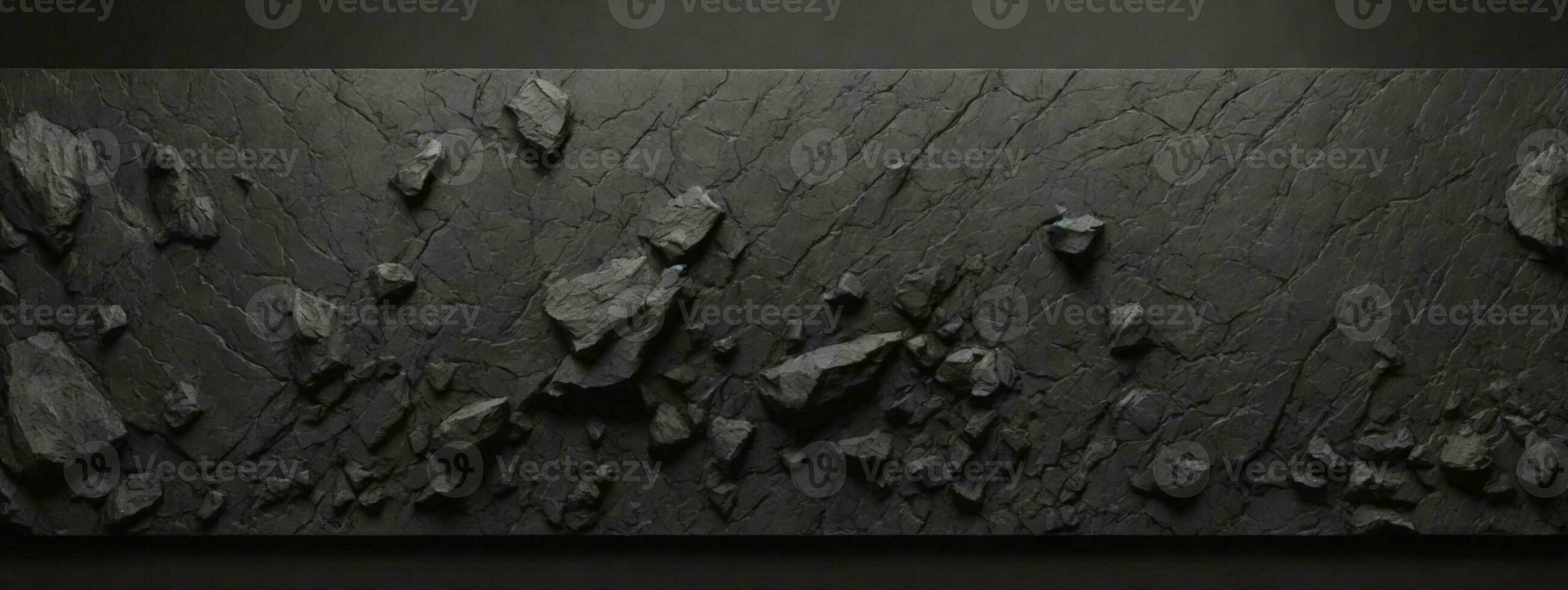 Black anthracite stone concrete texture background panorama banner long. AI generated photo