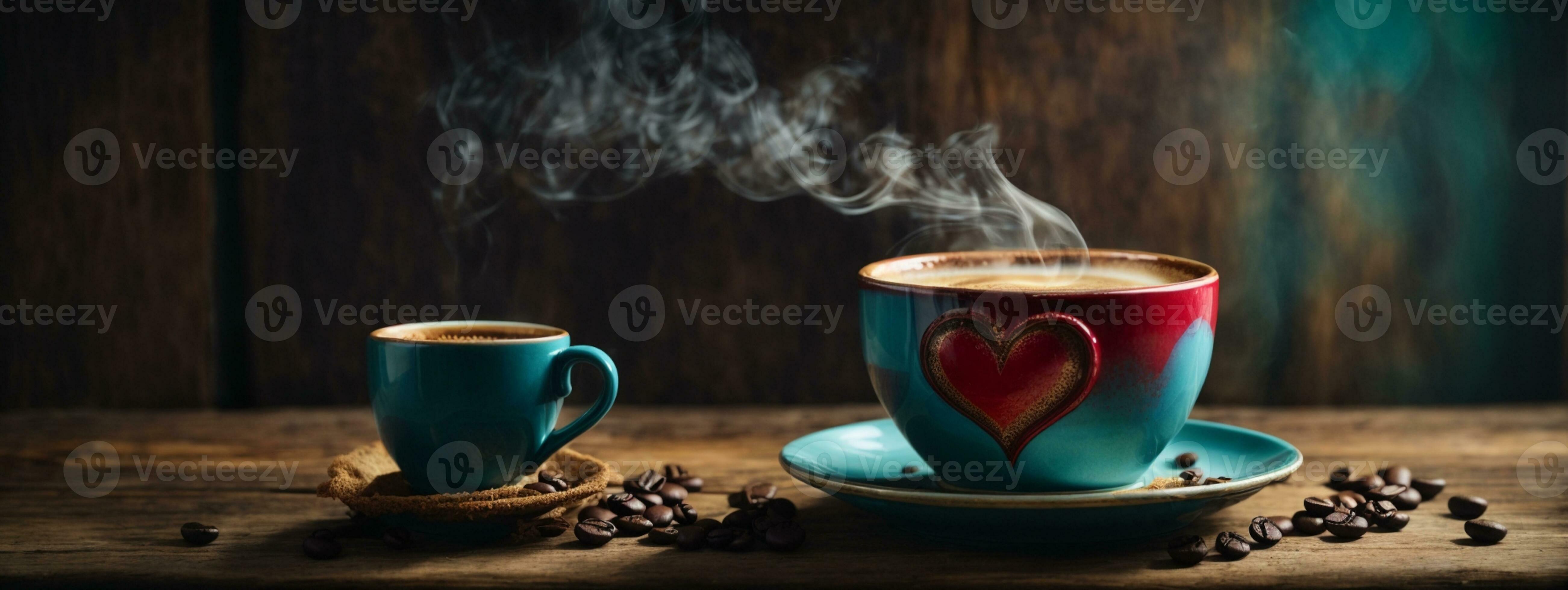 Hot steam rises from rustic coffee mug on wooden table generated by AI  25496489 Stock Photo at Vecteezy