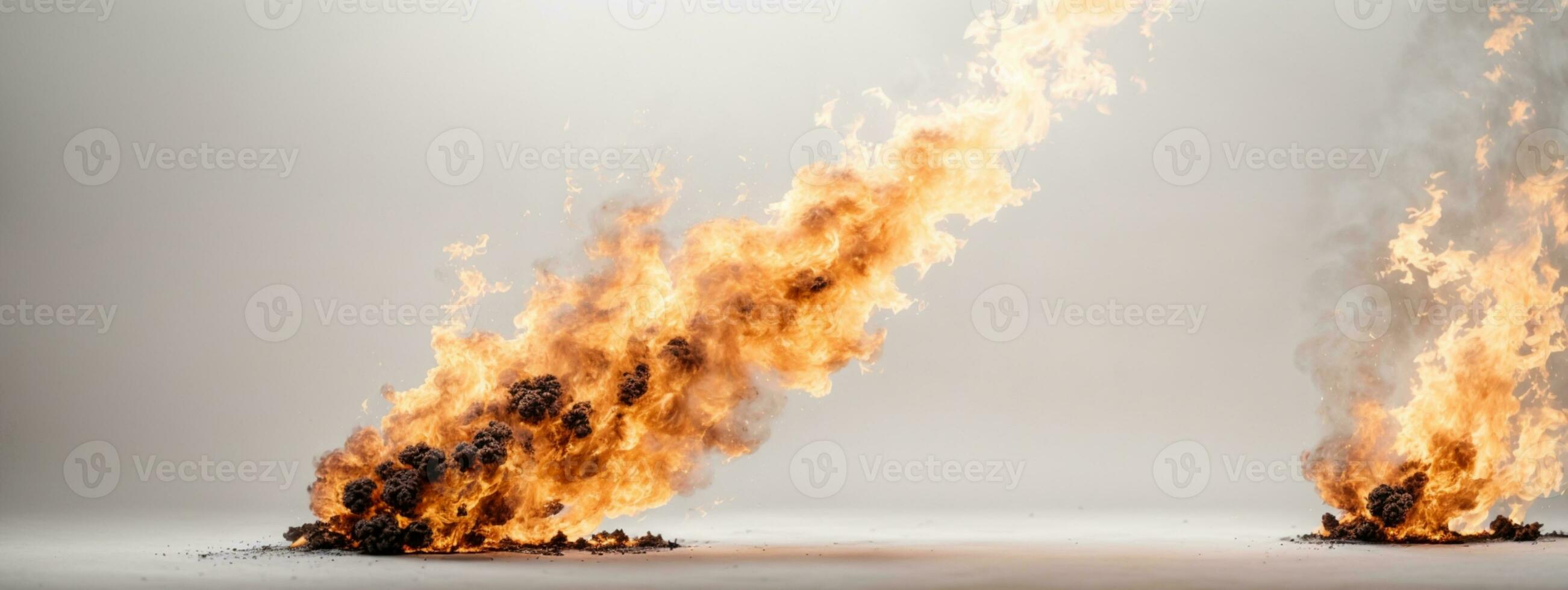 Fire flames isolated on white background. AI generated photo