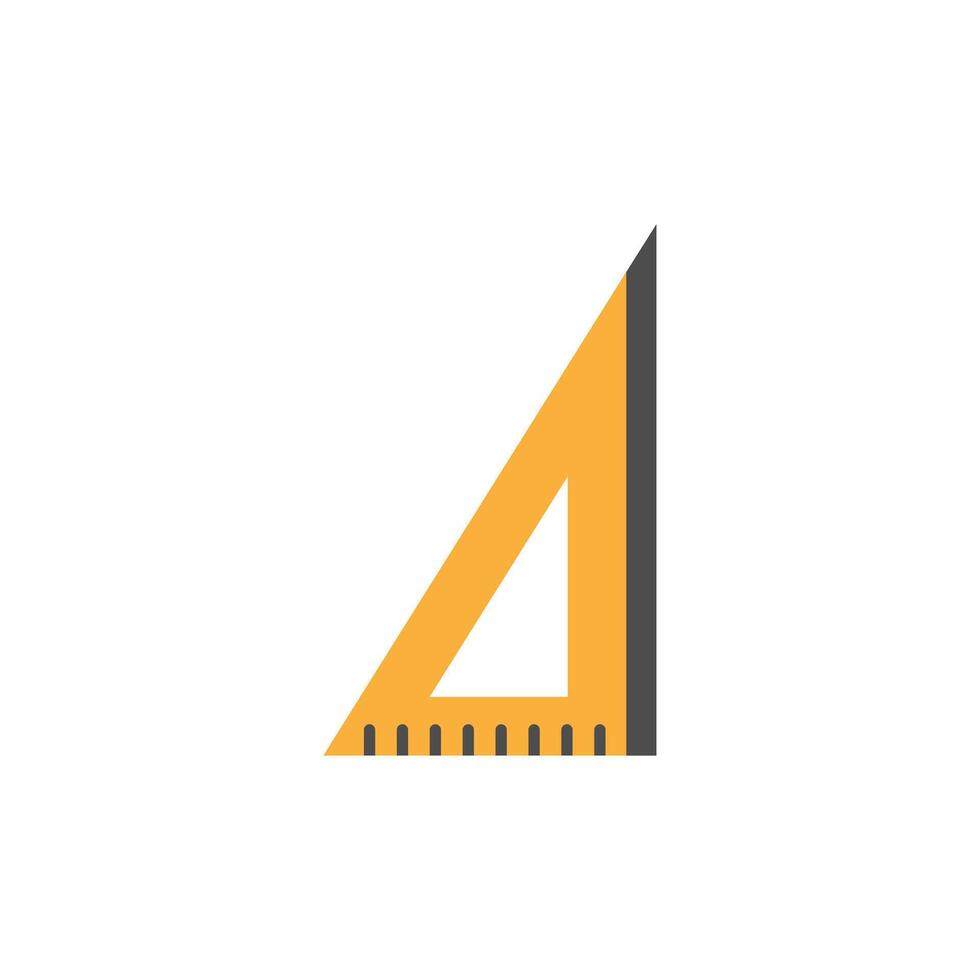 Triangular ruler color icon vector