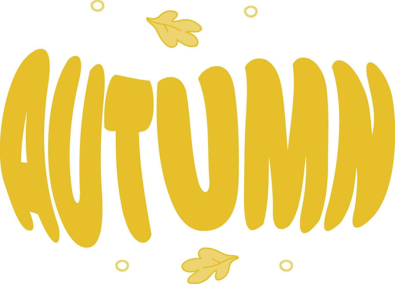 autumn postcard vector, flat, lettering, leaves, fall, yellow vector