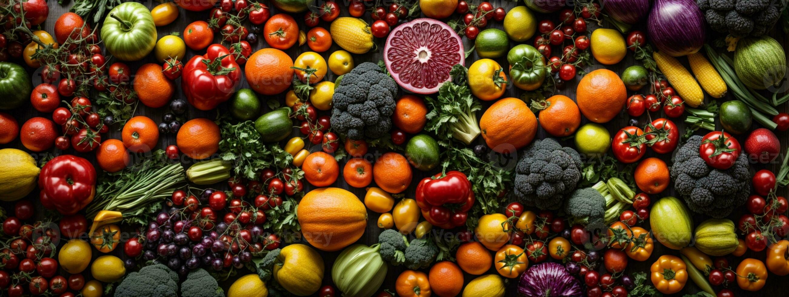 Vegetables and fruits background.. AI generated 29176486 Stock Photo at