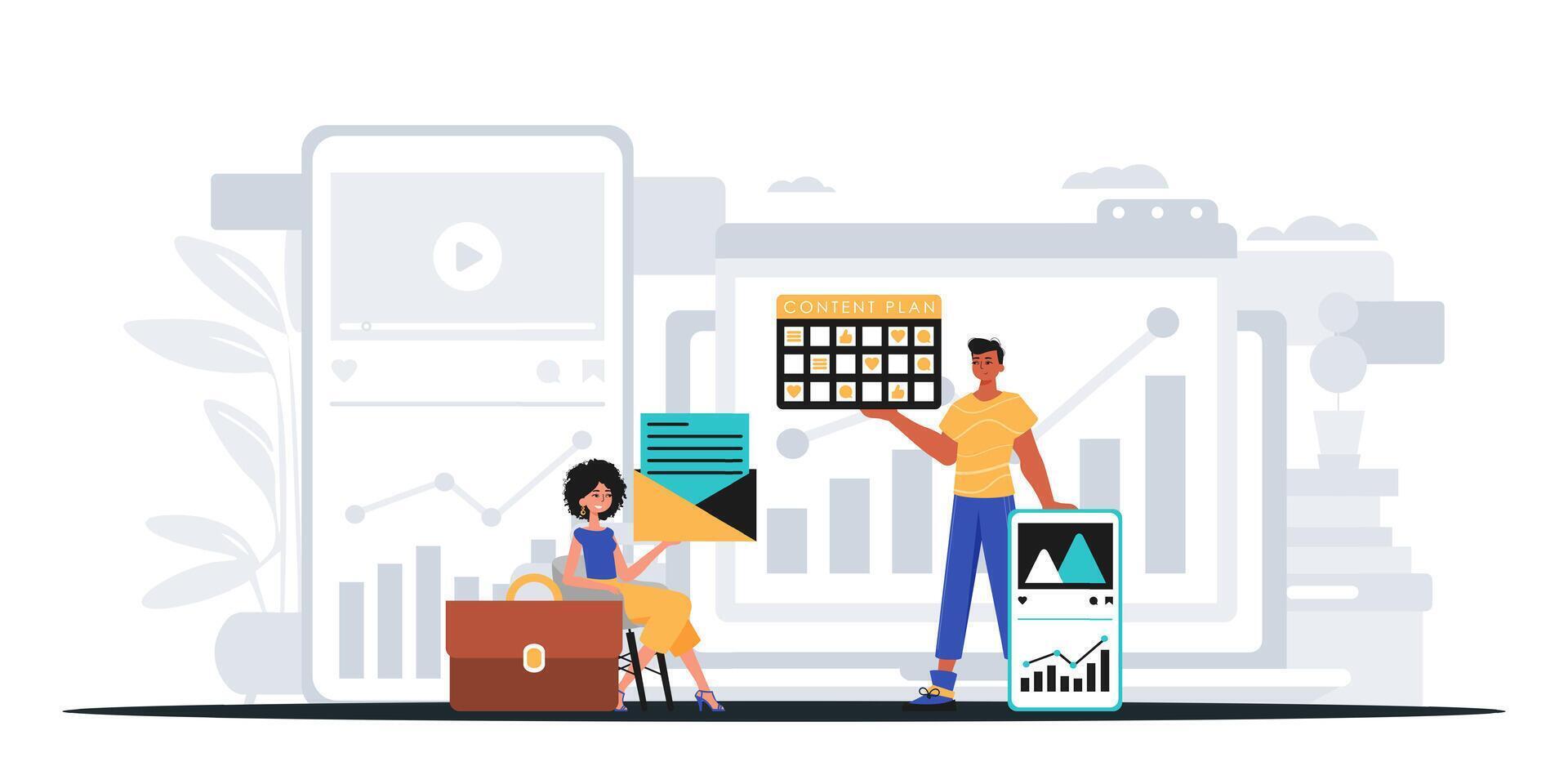 Digital Marketing Team. Ready to use banner vector