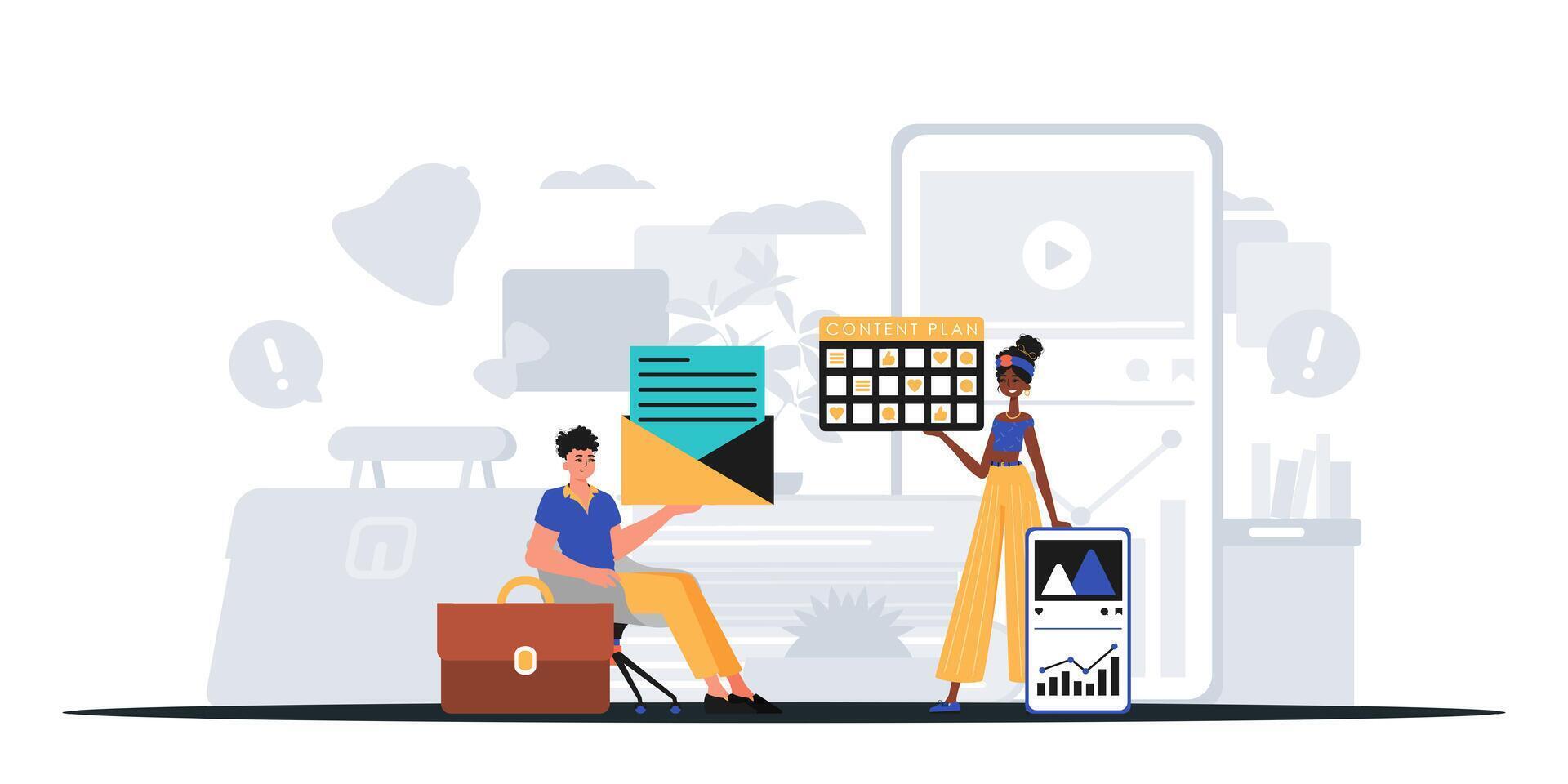 Digital Marketing Team. Ready to use banner vector