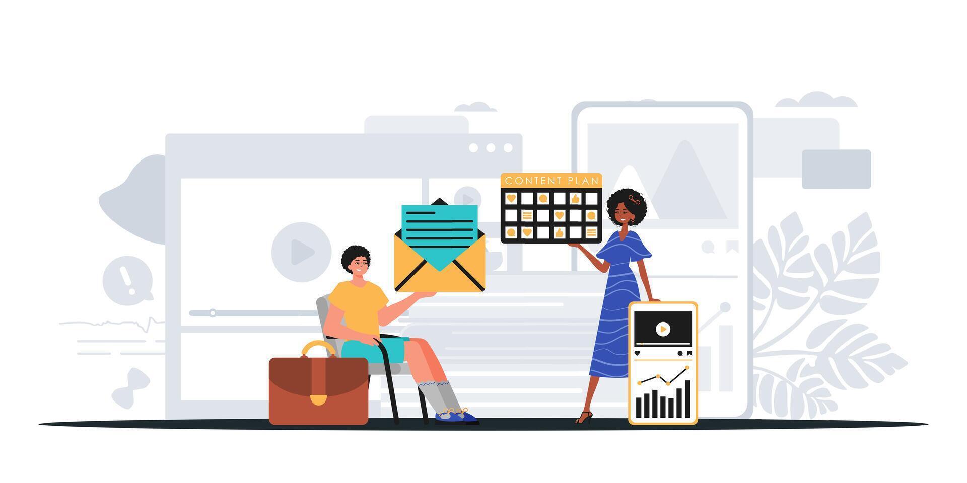Digital Marketing Team. Ready to use banner vector