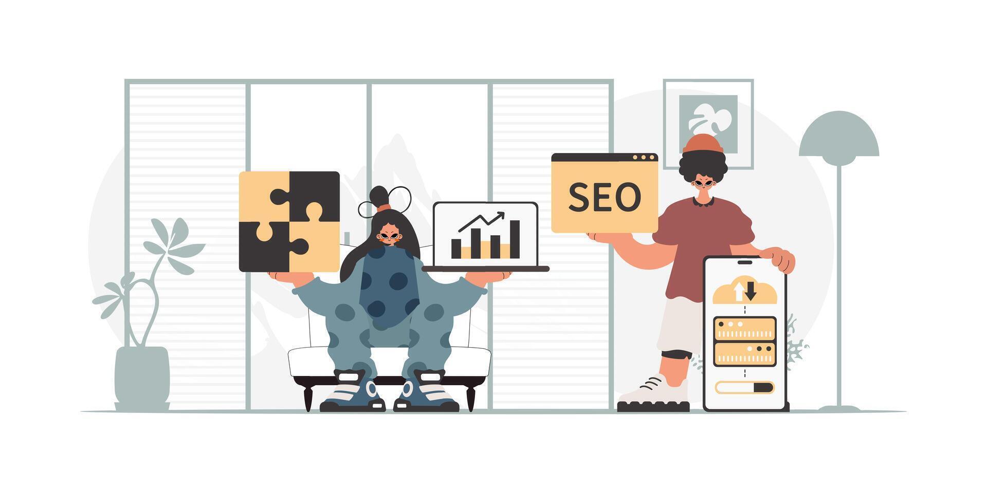 Seo services in india vector