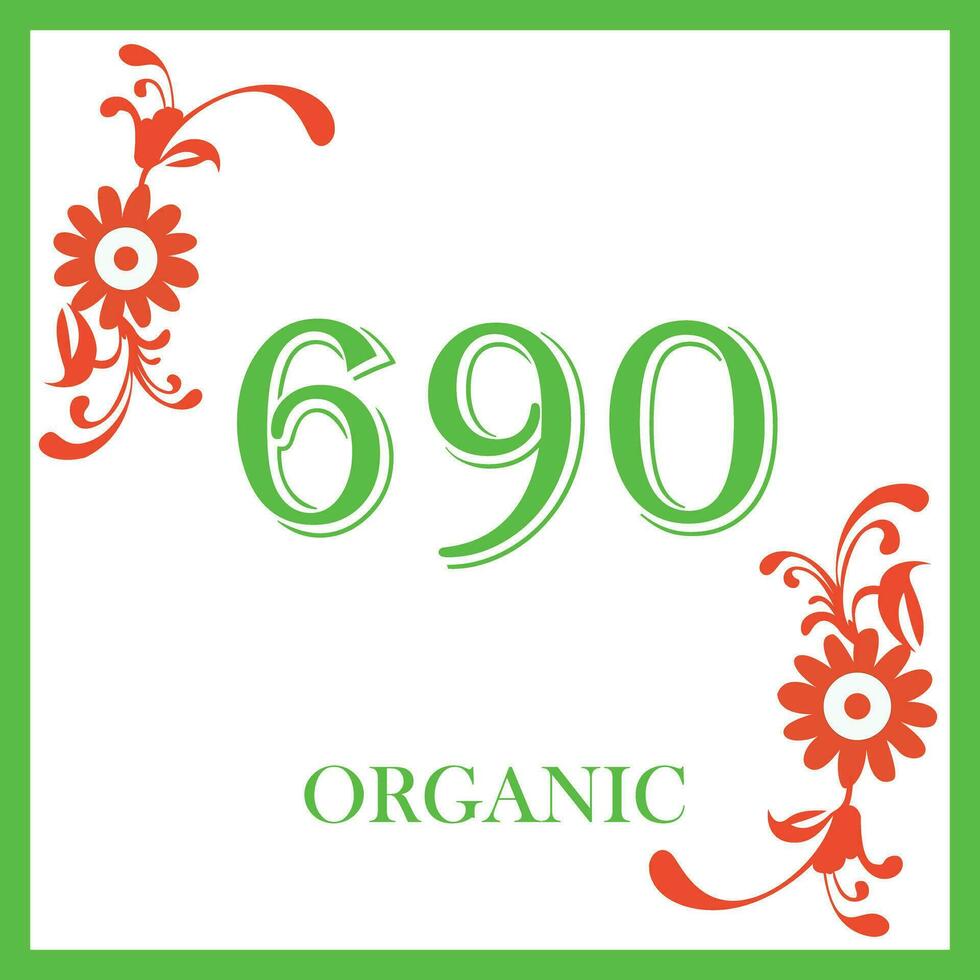 Leaf Organic Design With Number 690 29177040 Vector Art at Vecteezy