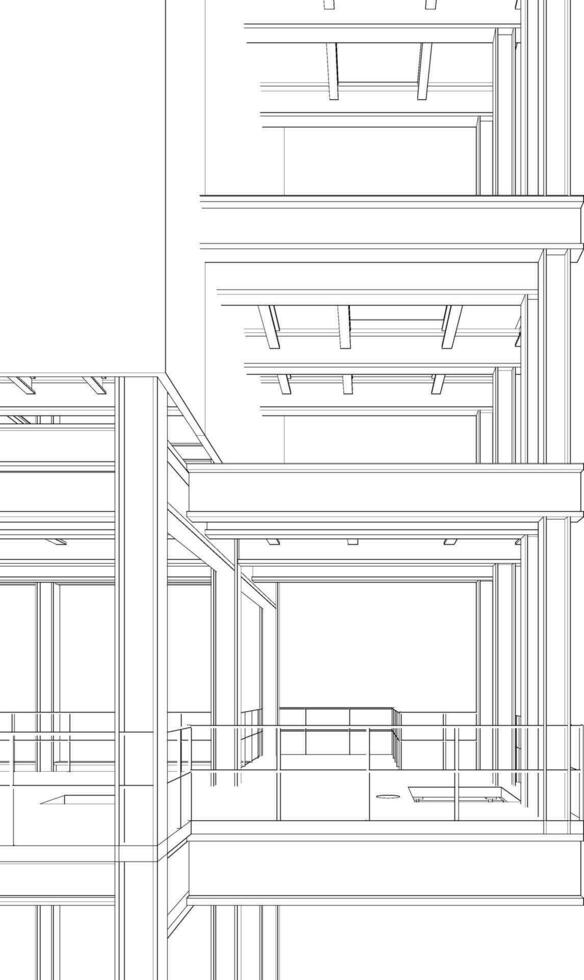 3D illustration of industrial building vector