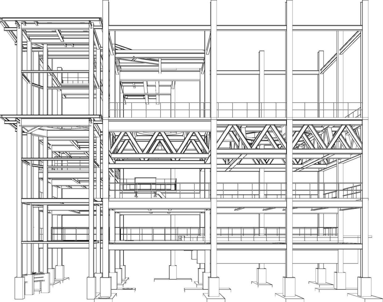 3D illustration of industrial building vector