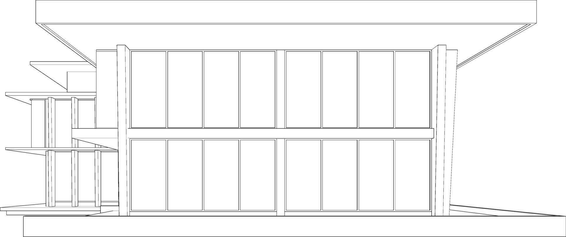 3D illustration of building project vector