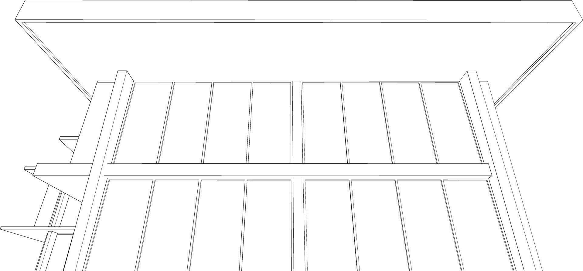 3D illustration of building project vector