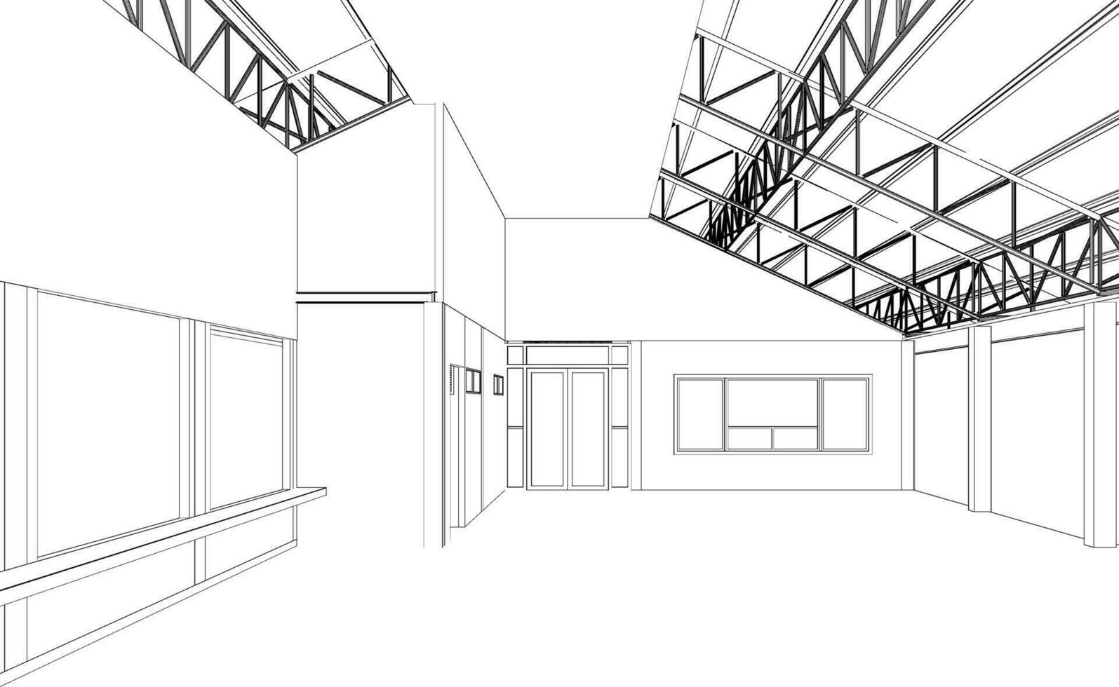 3D illustration of building structure vector
