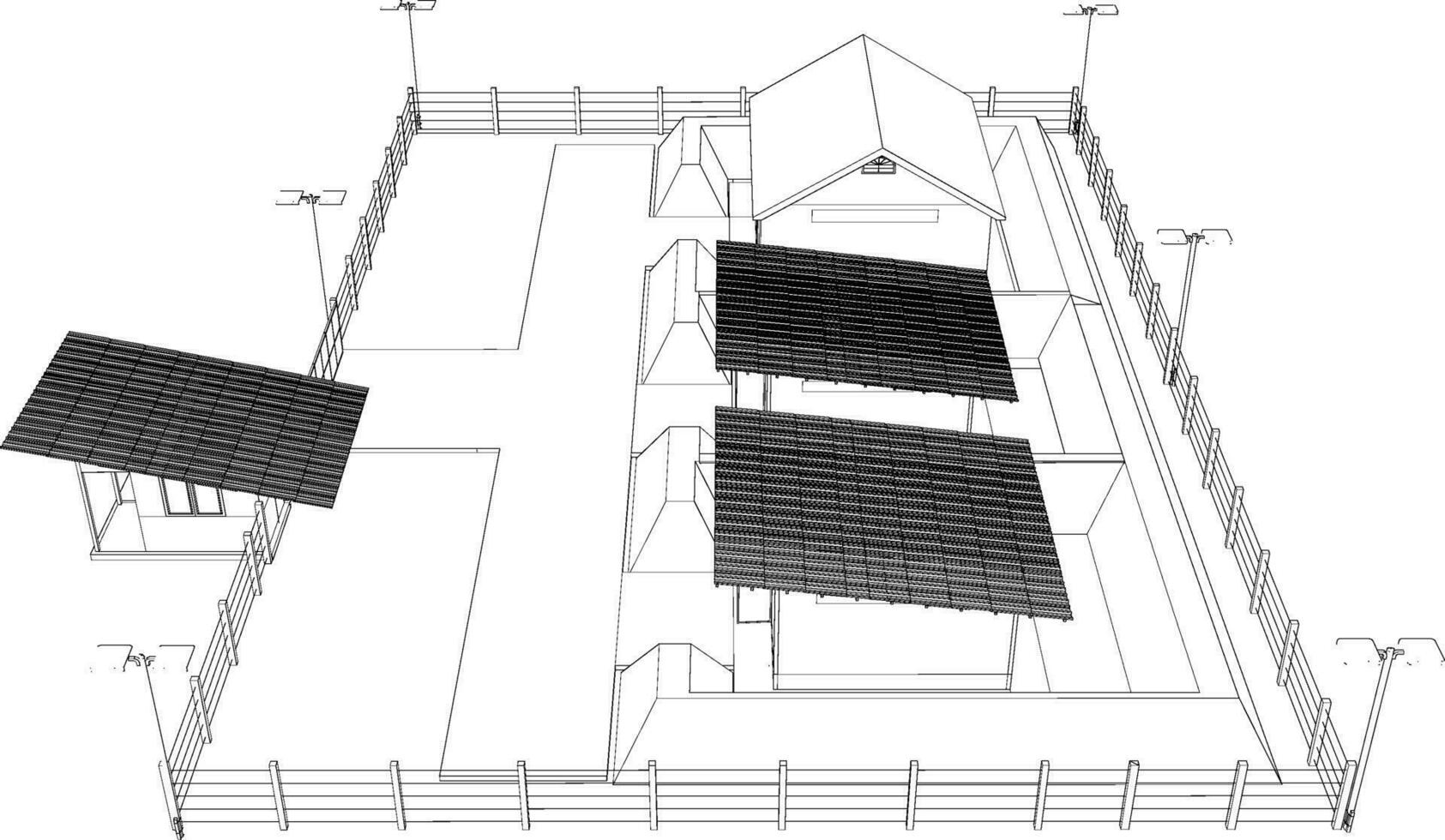 3D illustration of building project vector