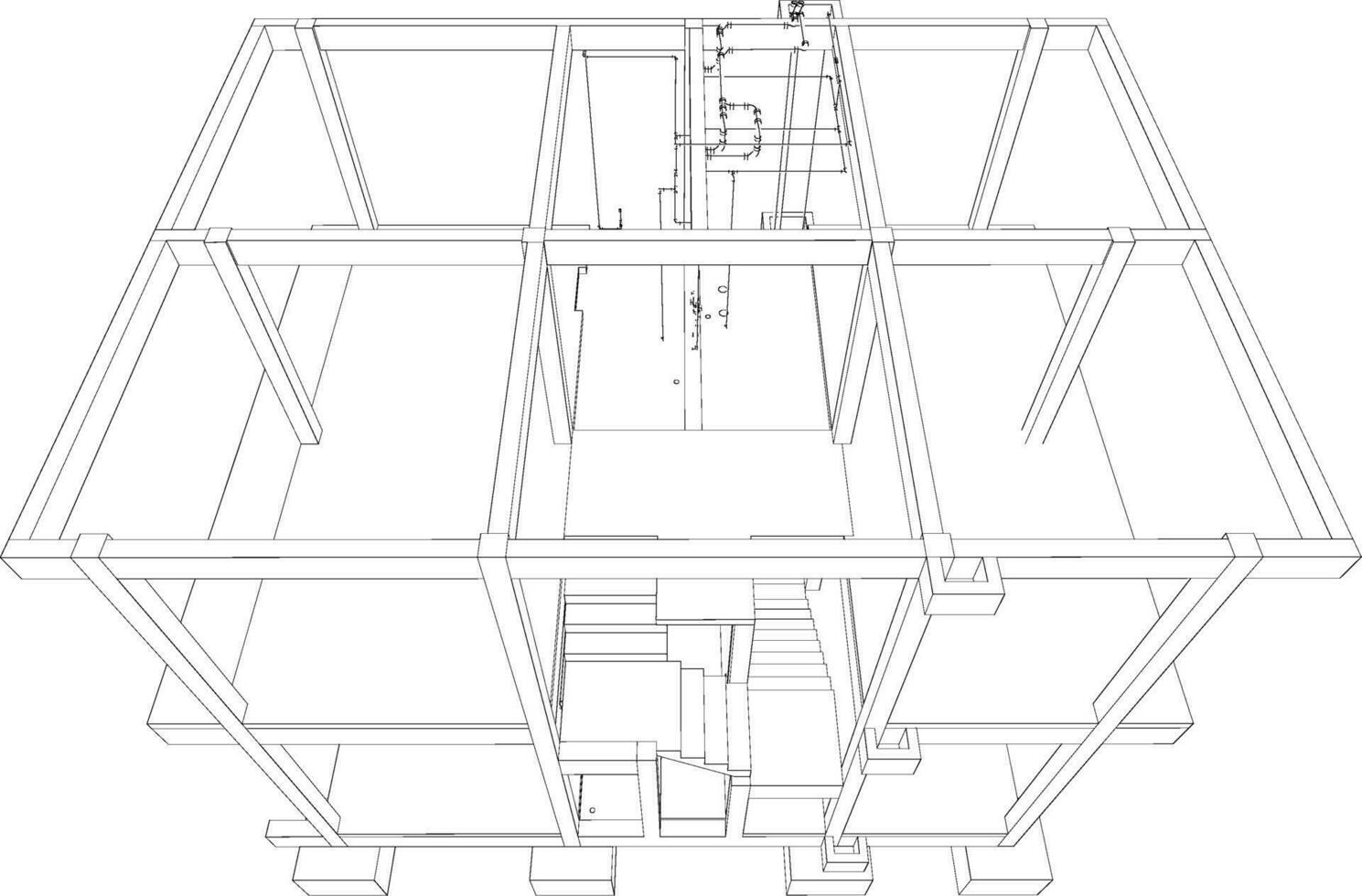 3d ilustración de edificio y construcción vector