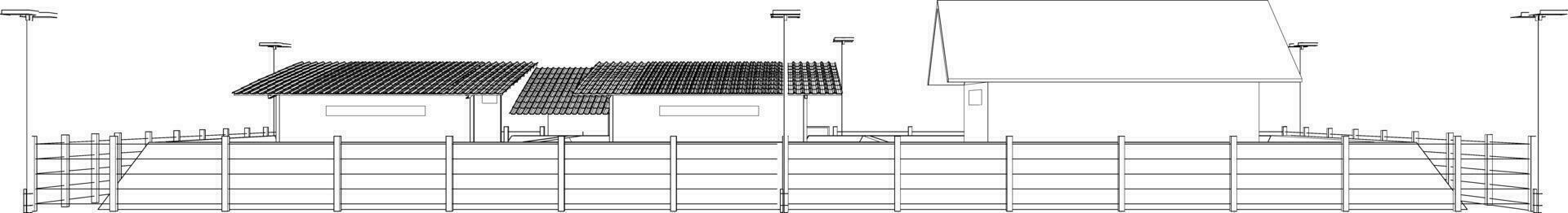 3D illustration of building project vector