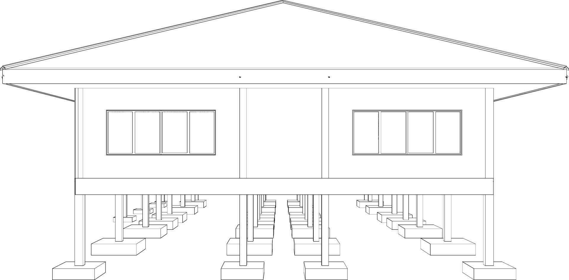 3D illustration of building structure vector