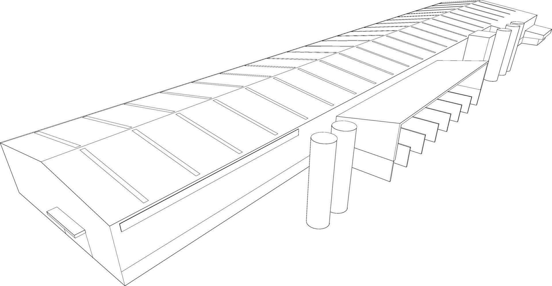 3d ilustración de industrial edificio vector