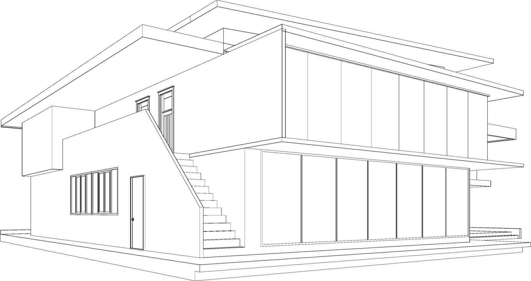 3D illustration of building project vector