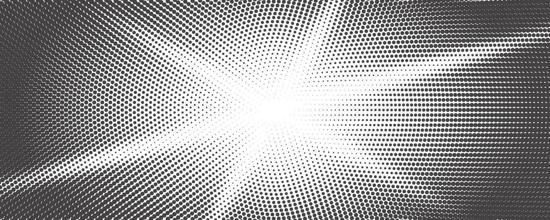 Sun rays halftone background. White and grey radial abstract comic pattern. Vector explosion abstract manga backdrop