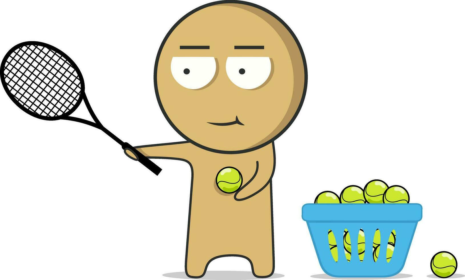 Man with tennis racket and tennis ball vector