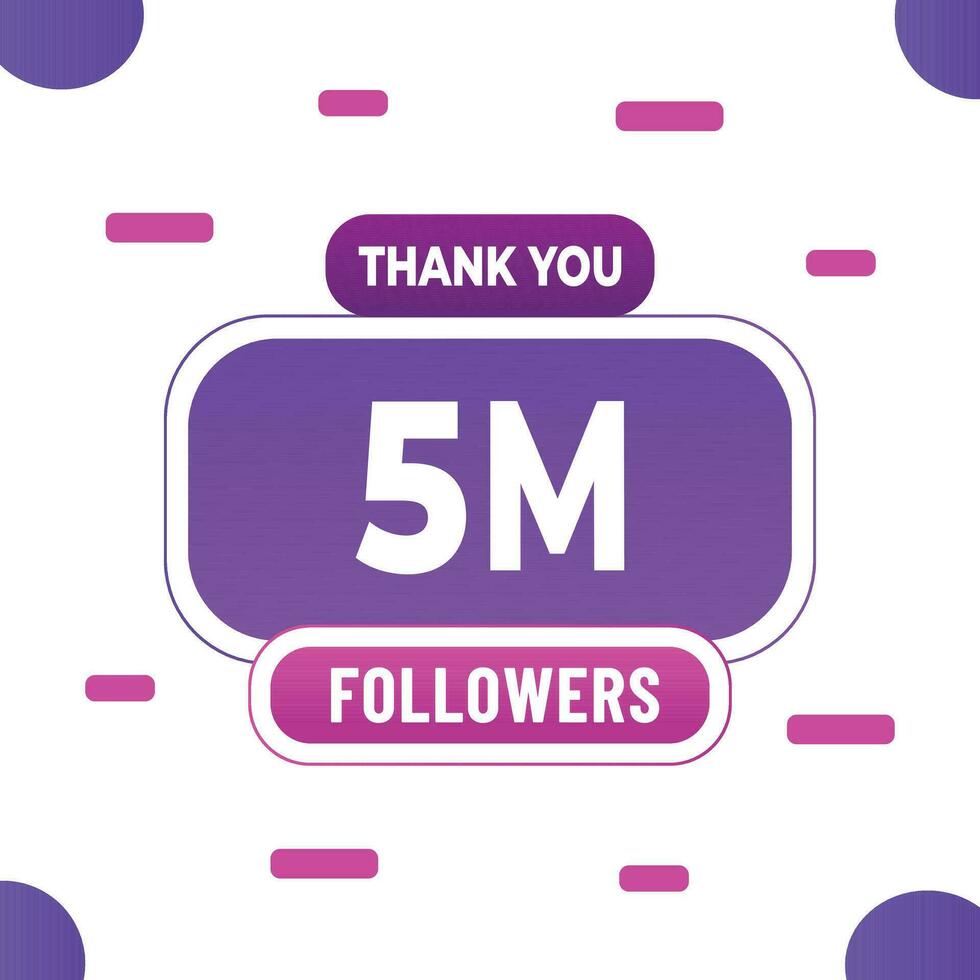 Thank you subscribers or followers. web social media modern post design vector