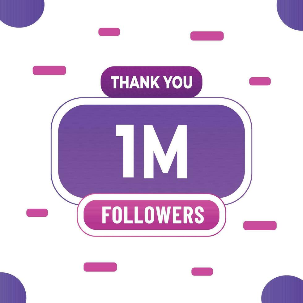 Thank you subscribers or followers. web social media modern post design vector