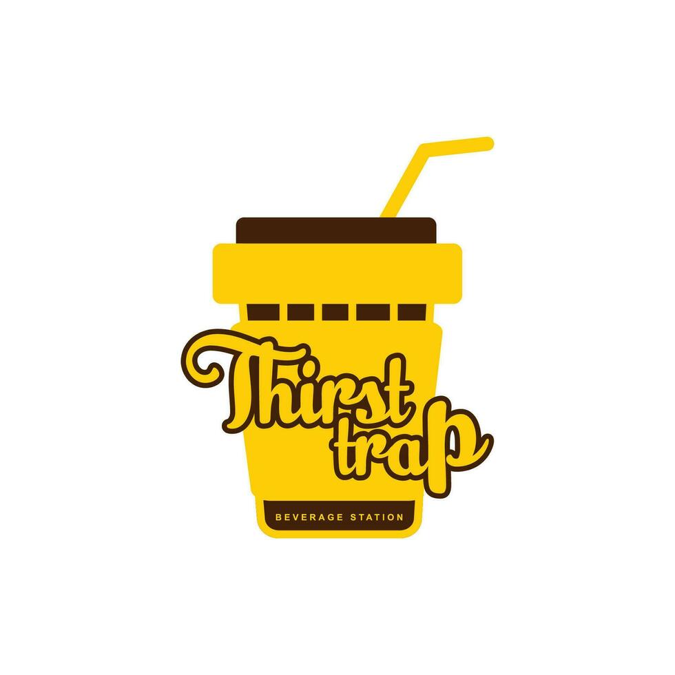 logo diseño para café té y bebida tienda vector