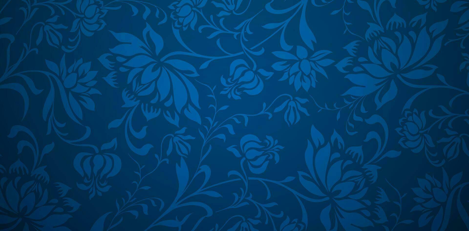 vector illustration peony flowers leaves blue floral ornament on dark pattern for backgrounds, seamless textile and wallpapers, books covers, Digital interfaces, prints design templates material cards