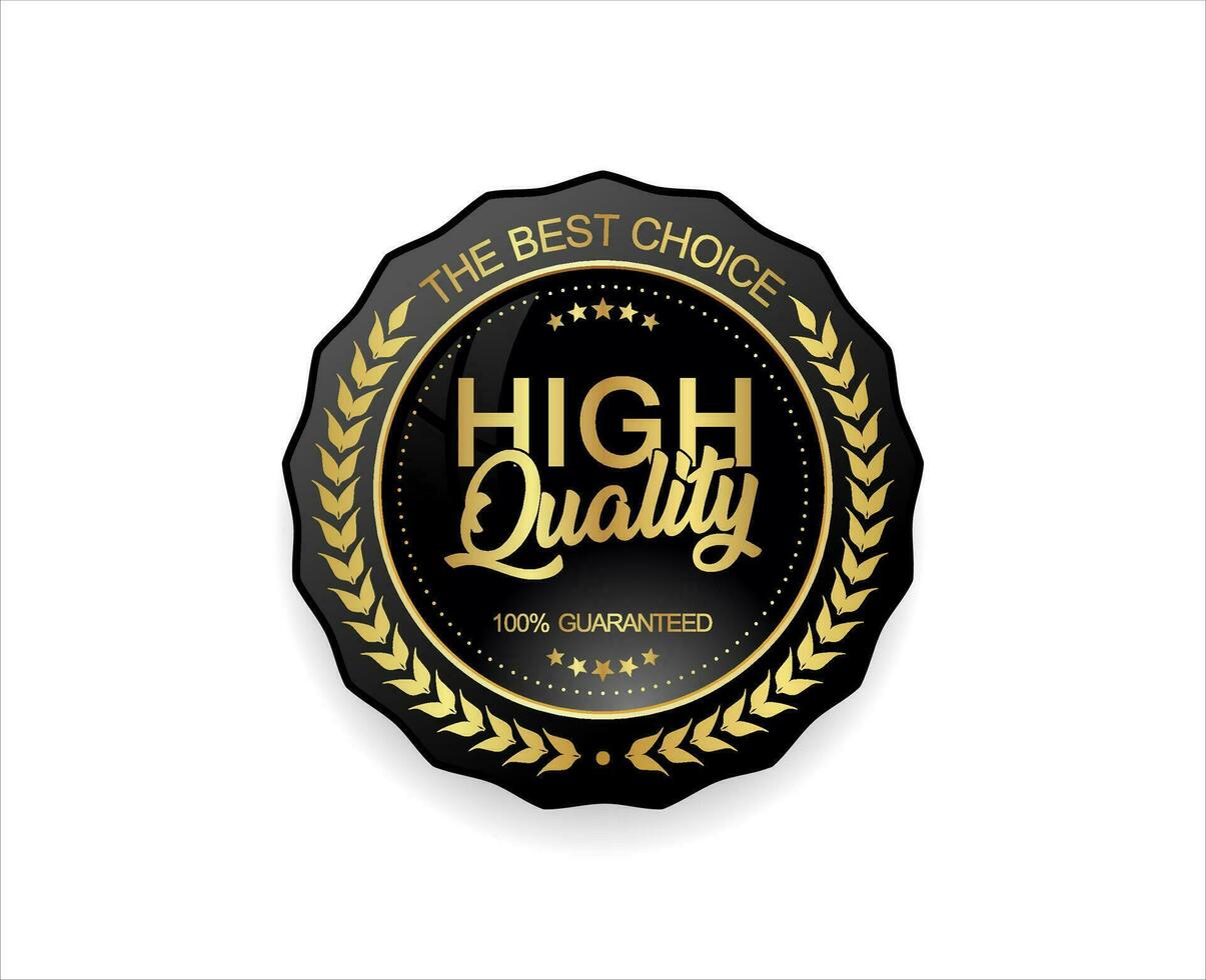 High quality emblem or golden badge on white background vector