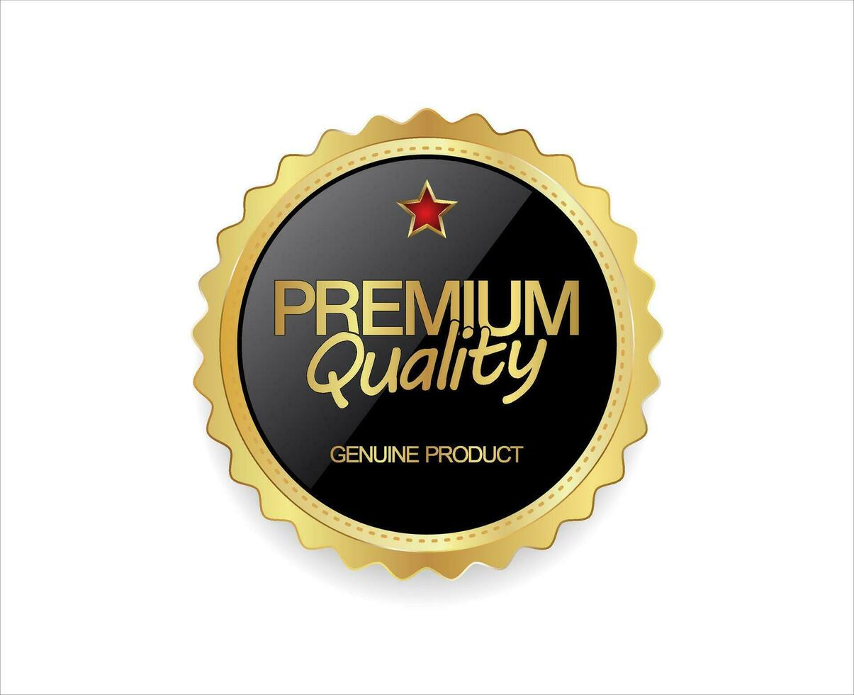 High quality emblem or golden badge on white background vector