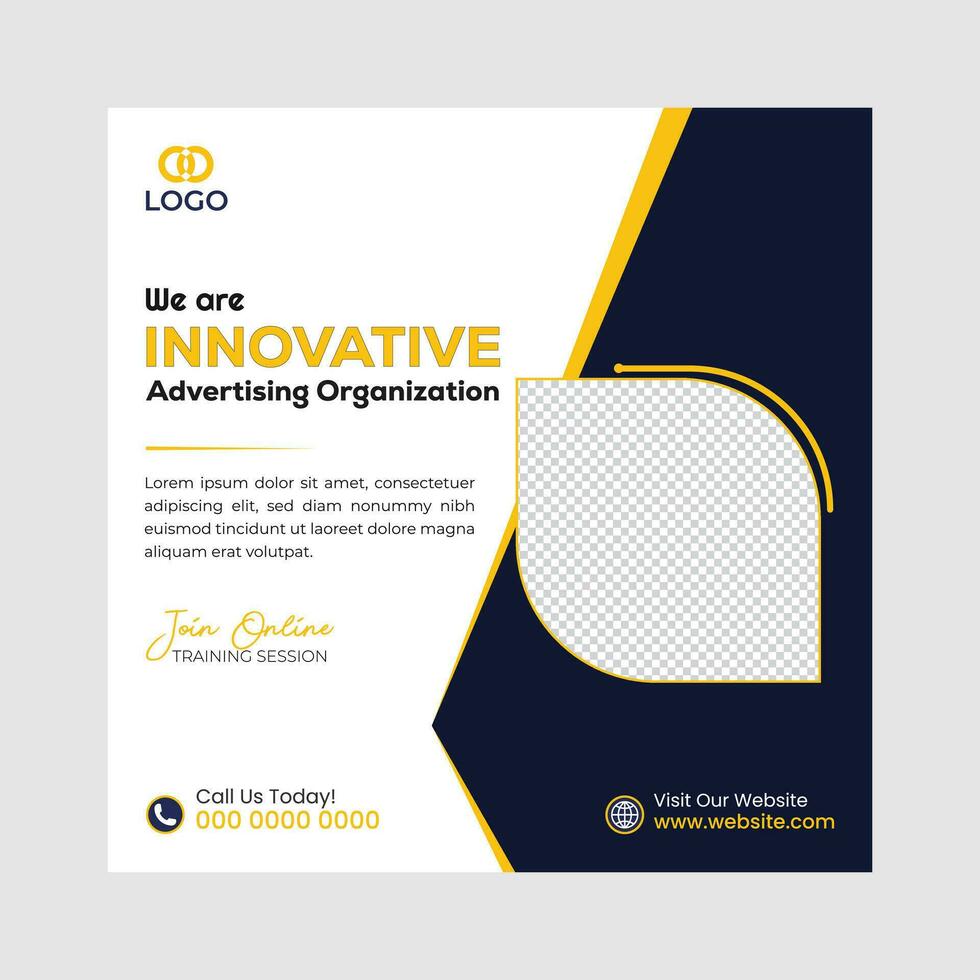 Advertising company social media post design template for business vector