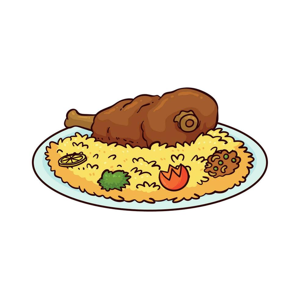 quzi is a typical Iraqi food vector