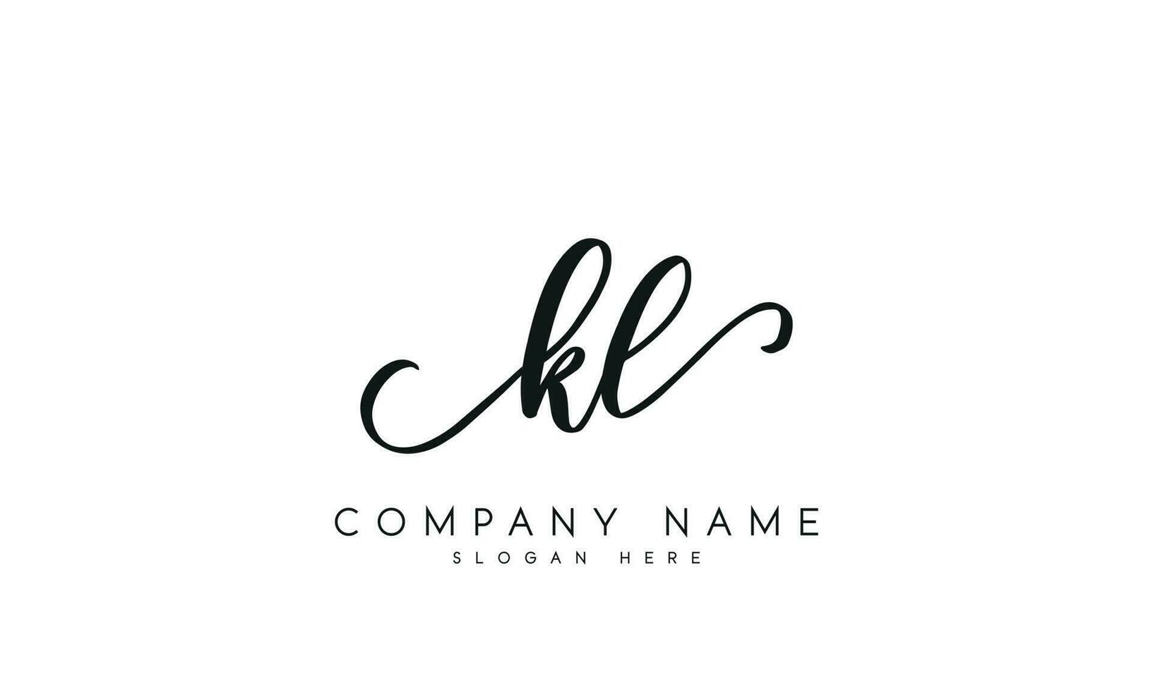 Handwriting KL logo design. KL logo design vector illustration on white background. free vector