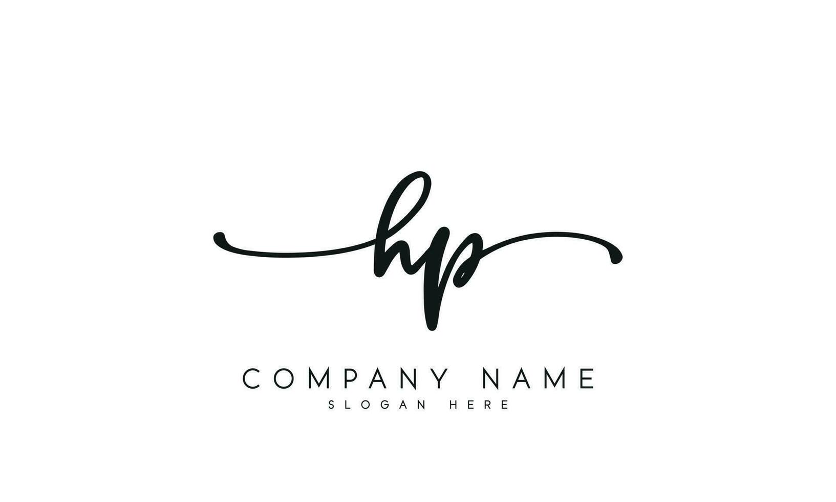 Handwriting HP logo design. HP logo design vector illustration on white background. free vector