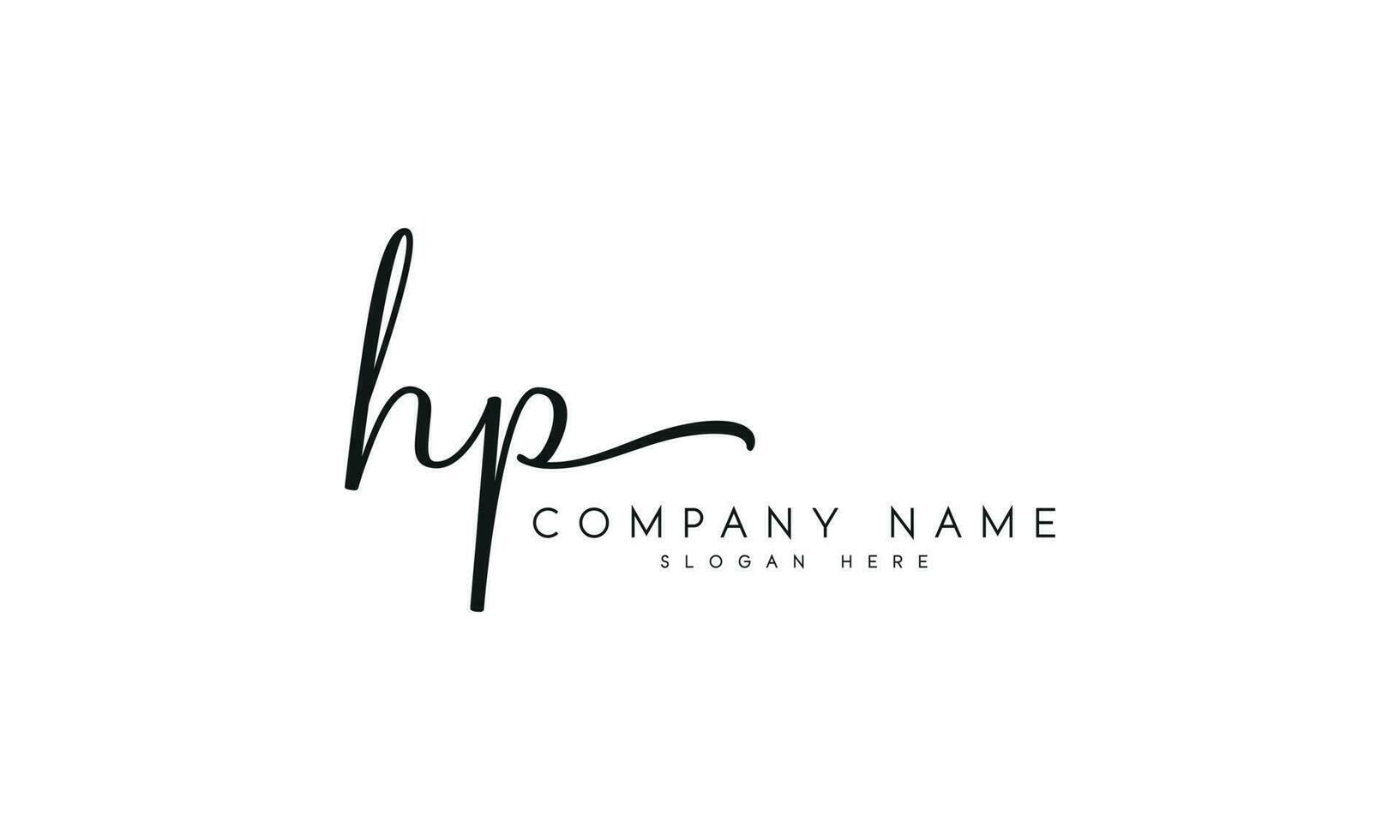 Handwriting HP logo design. HP logo design vector illustration on white background. free vector