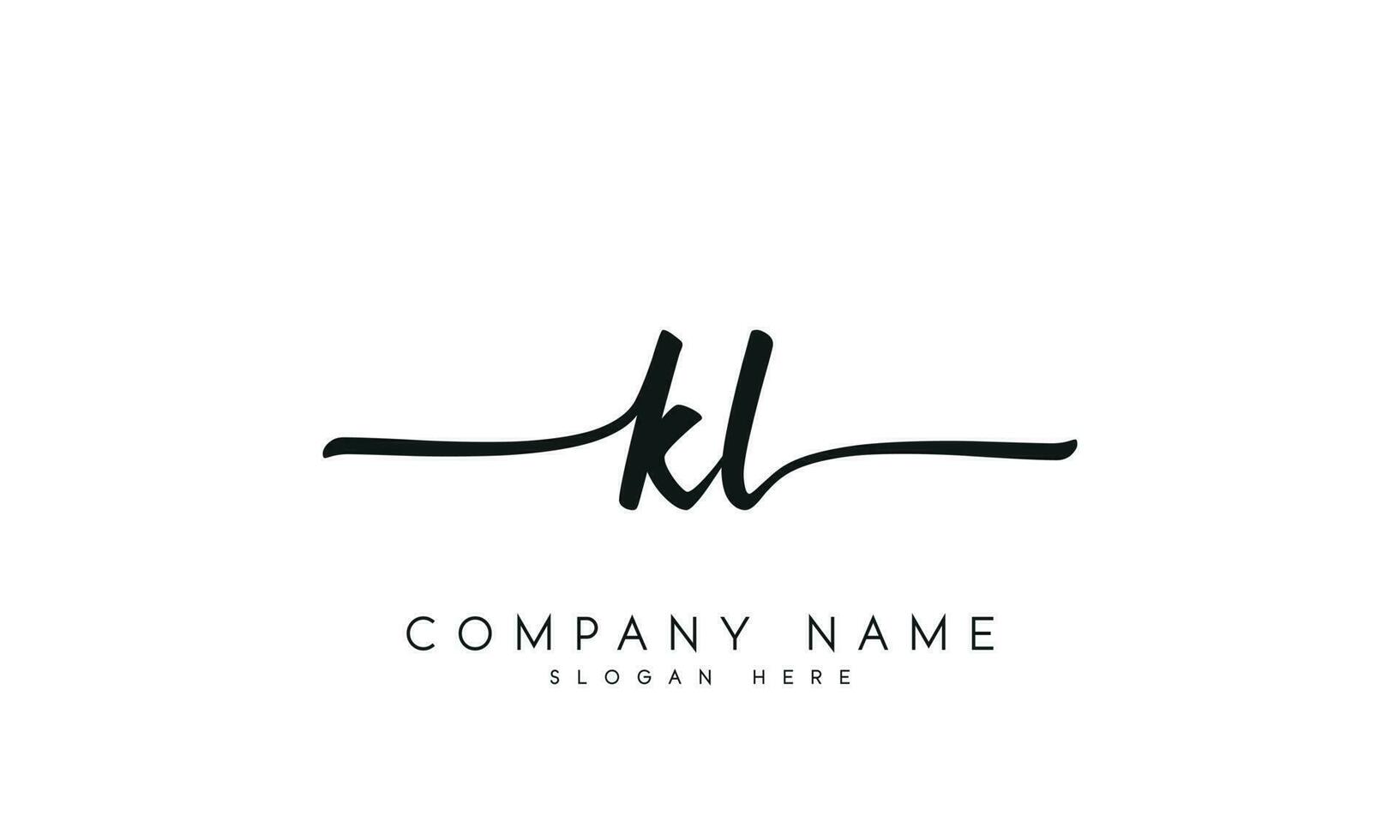 Handwriting KL logo design. KL logo design vector illustration on white background. free vector