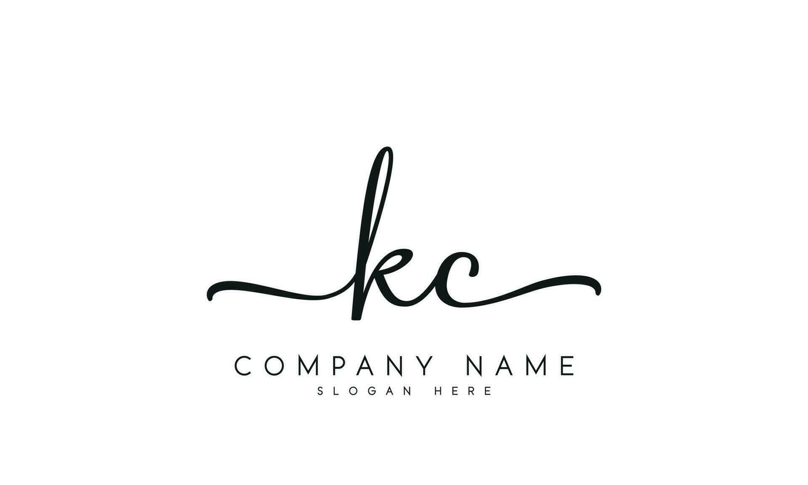 Handwriting KC logo design. KC logo design vector illustration on white background. free vector