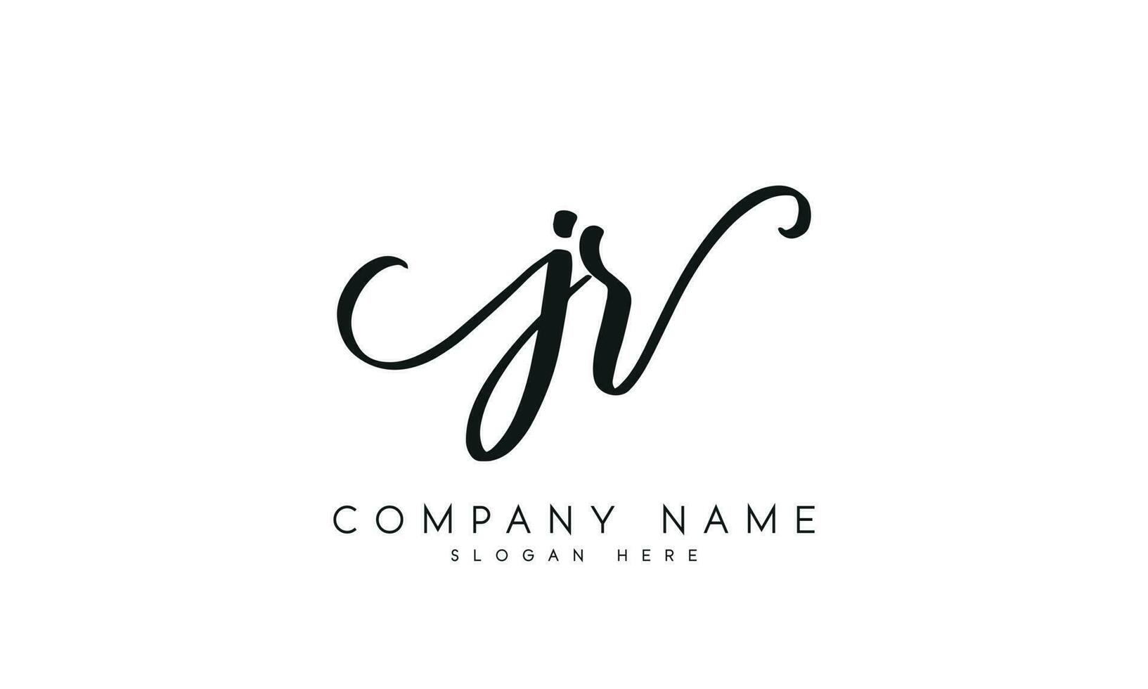 Handwriting JR logo design. JR logo design vector illustration on white background. free vector