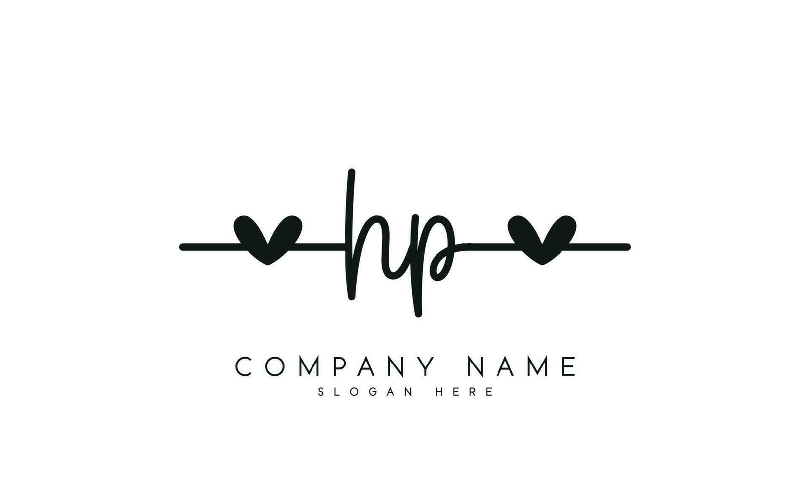 Handwriting HP logo design. HP logo design vector illustration on white background. free vector