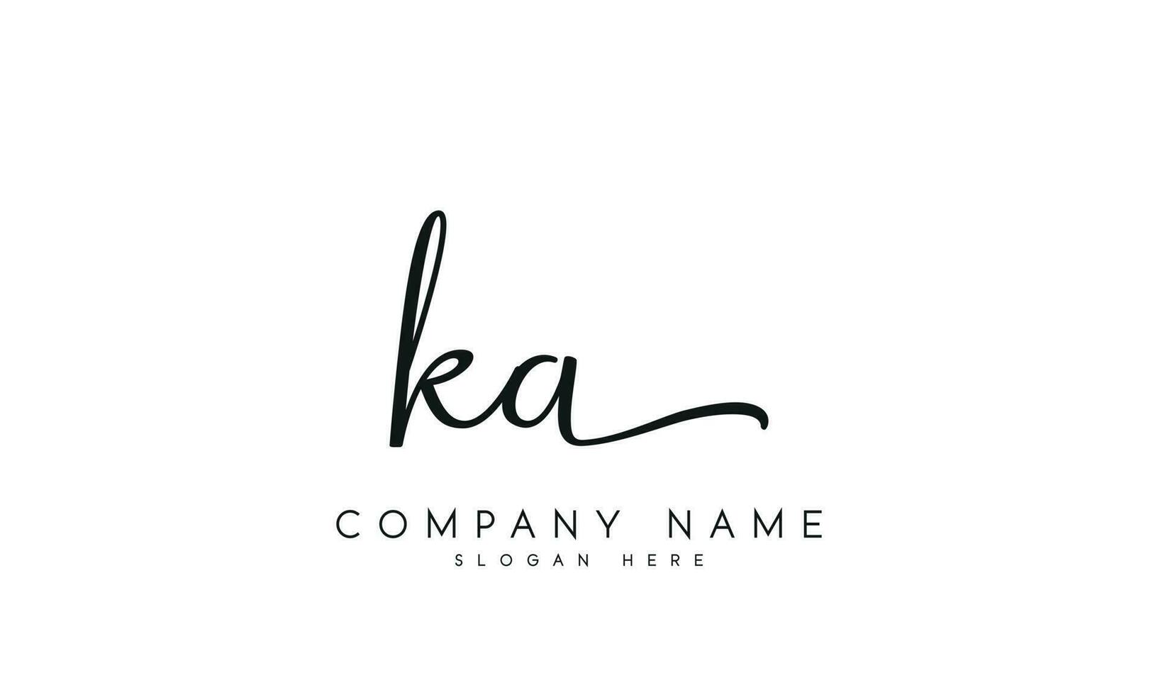 Handwriting KA logo design. KA logo design vector illustration on white background. free vector