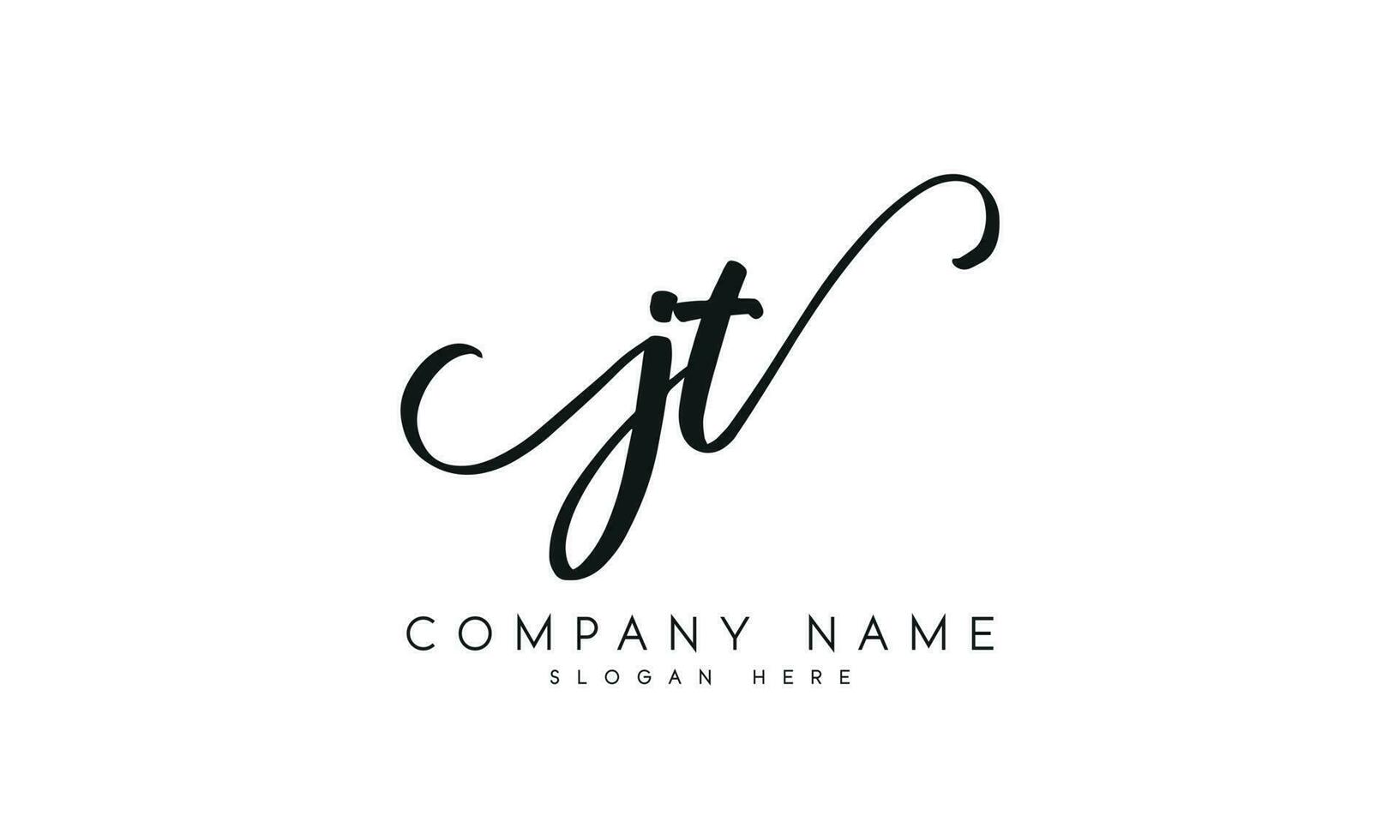 Handwriting JT logo design. JT logo design vector illustration on white background. free vector