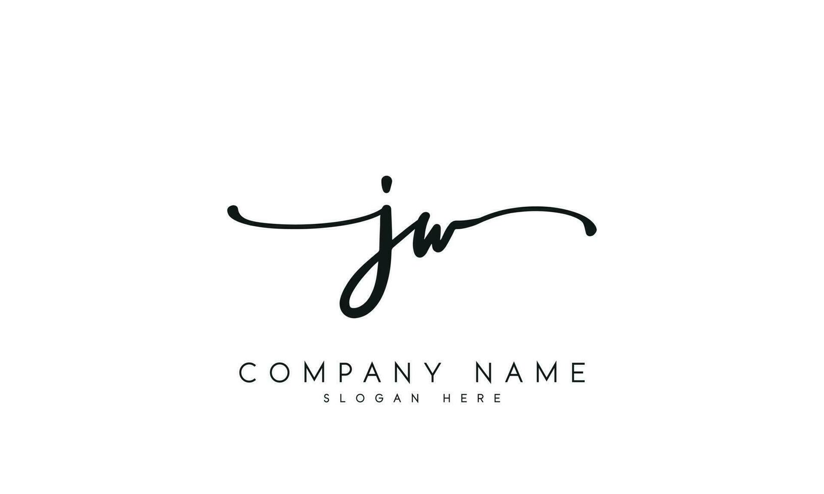 Handwriting JW logo design. JW logo design vector illustration on white background. free vector