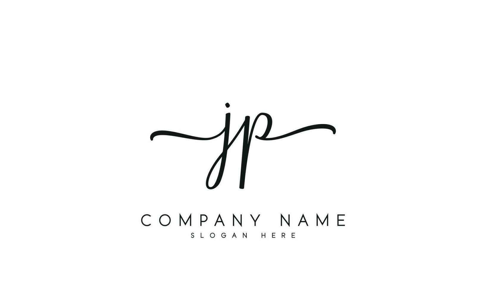 Handwriting JP logo design. JP logo design vector illustration on white background. free vector