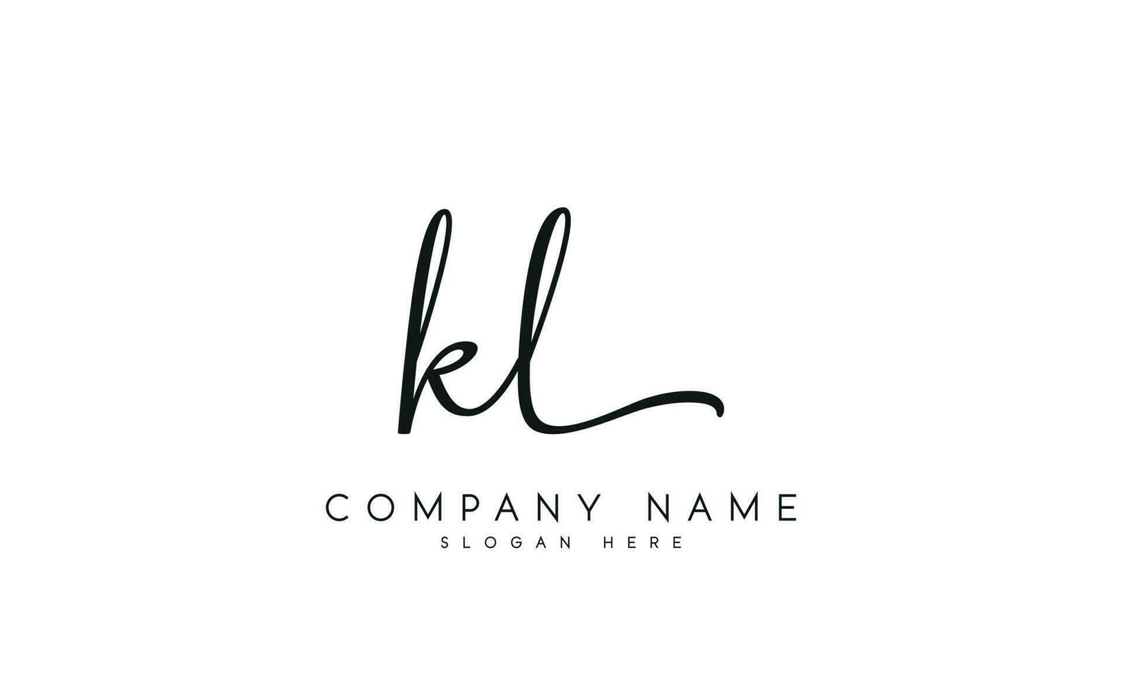 Handwriting KL logo design. KL logo design vector illustration on white background. free vector