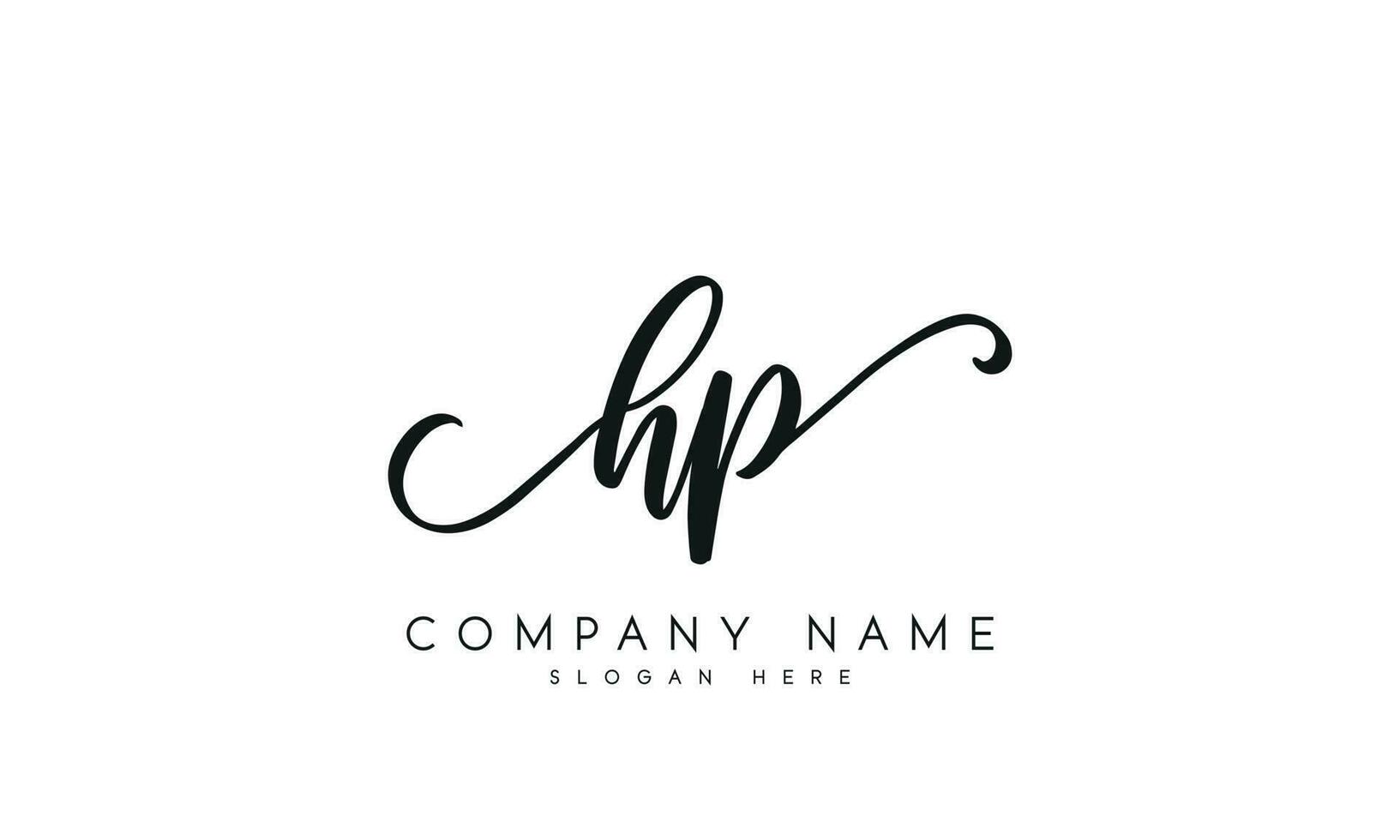 Handwriting HP logo design. HP logo design vector illustration on white background. free vector