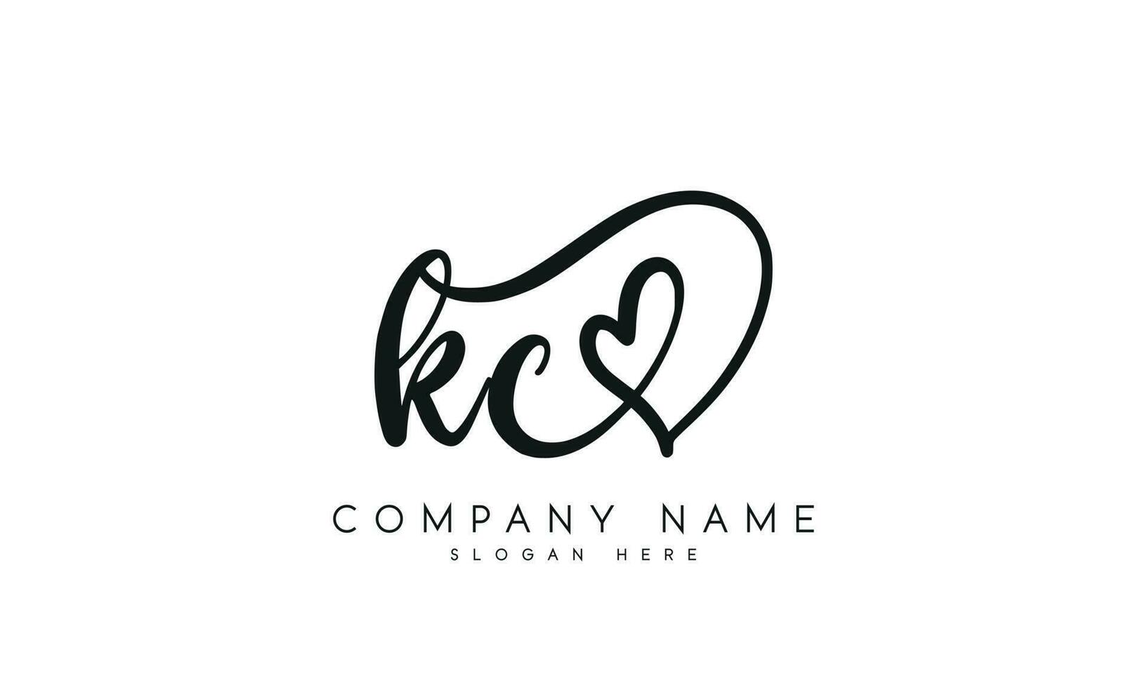 Handwriting KC logo design. KC logo design vector illustration on white background. free vector